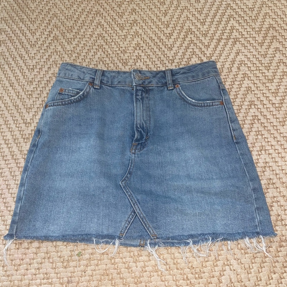 mini denim topshop skirt